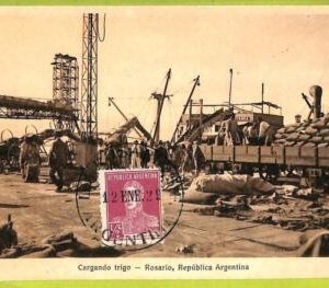 af0902 - ARGENTINA - Vintage Postcard - Rosario - Cargando trigo