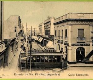 af0866 - ARGENTINA - Vintage Postcard - Rosario de Santa Fe - calle Sarmiento