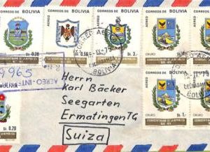 ad6109 - BOLIVIA - POSTAL HISTORY - COVER to SWITZERLAND 1972 Heraldry EAGLES