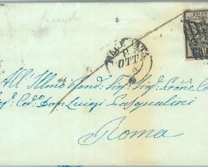 83507 - ANTICHI STATI: Pontificio - STORIA POSTALE: Sass 6A su BUSTA da CINGOLI