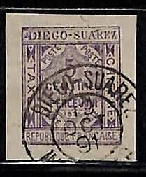 ZA053g - French DIEGO SUAREZ - STAMP - 1891 Yvert # Postage Due TT 1 Fine USED