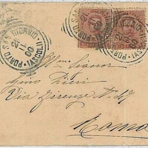 31119   ITALIA REGNO: BUSTA da PORTO SAN GIORNIO a Roma - ASCOLI PICENO 1900