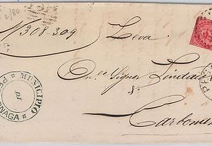 ITALIA REGNO:  LETTERA con annullo a sbarre 3161 +  cerchio di PEGOGNARA 1880