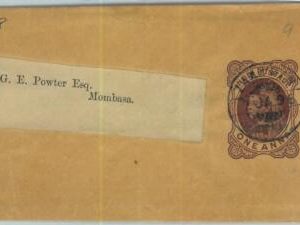 BK0314 -  POSTAL HISTORY -  India STATIONERY WRAPPER overprinted ZANZIBAR  1896