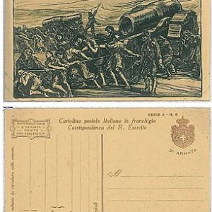 CARTOLINA MILITARE ILLUSTRATA in FRANCHIGIA - MAZZONI : 3a armata - SERIE  A # 6