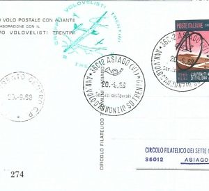 72103 - STORIA POSTALE - AVIAZIONE: ann. volo DANNUNZIO su TRENTO - Glider Mail