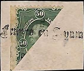 94944b  - MEXICO -  STAMPS  - Yvert #59 BISECTED -   Fine USED on COVER Cut-out