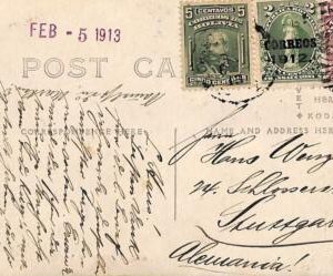 ad6101 - BOLIVIA - POSTAL HISTORY - 3 color franking on POSTCARD to GERMANY 1913