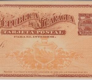 40357  - NICARAGUA- POSTAL STATIONERY CARD: Higgings & Gage # 8