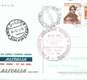72109 - STORIA POSTALE - Cartolina spedita VIA AEROPOSTALE NOTTURNO Rimini Roma