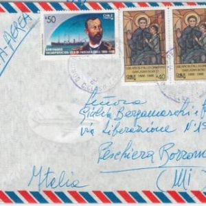43281 - CHILE - POSTAL HISTORY - COVER to ITALY : RELIGION 1989
