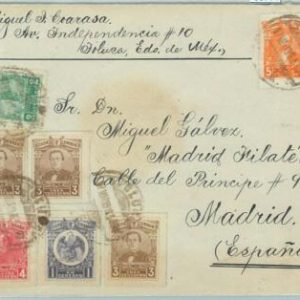 68771 - MEXICO  - Postal History -  5 Colour franking on COVER  to SPAIN - 1916