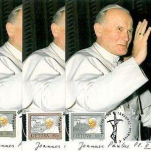 10891 - LITHUANIA - SET OF 3  MAXIMUM CARDS - 1993 - RELIGION POPE