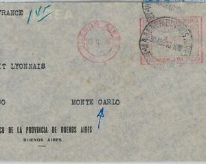 43399  ARGENTINA - POSTAL HISTORY  - AIRMAIL COVER to MONTTE CARLO  - LATI? 1940
