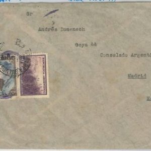 43369   ARGENTINA - POSTAL HISTORY -  AIRMAIL COVER to SPAIN - CENSOR  TAPE 1940