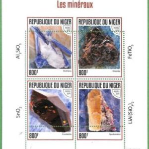 A2450 - NIGER - ERROR: MISPERF, Hoja miniatura - 2019, Minerales, Gemas