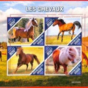 A4375 - NIGER - ERROR MIPERF, Miniatur s: 2019 Pferde, Mustang, Shetlandpony