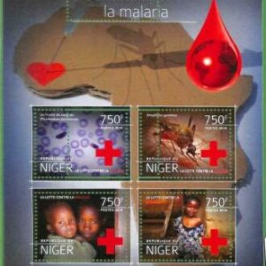 A2330 - NÍGER - ERROR - Hoja de sellos MISPERF 2014 Malaria MEDICINE