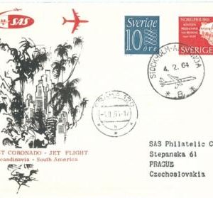 72160 - Postal History - FIRST FLIGHT: SWEDEN to South America via Czechoslovak