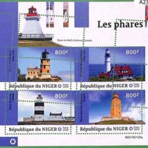 A2399- NIGER - FEHLER - MISPERF Briefmarkenbogen 2019 Leuchtturm