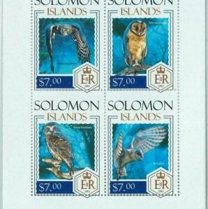 M1368 – SALOMONEN – FEHLER, 2013 MISSPERF-BLATT: Eulen, Vögel, Fauna