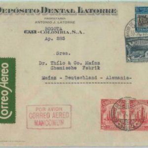 79232 - COLOMBIA - Postal History - Airmail COVER to GERMANY 19342 - DENTISTRY