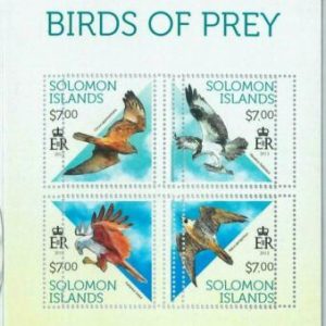 M1390 – SALOMONEN – FEHLER, 2013 MISSPERF-BLATT: Raubvögel, Fauna
