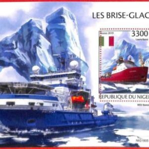 A4312 - NIGER - ERROR MIPERF: 2019, Eisbrecher, Boote, Flaggen, Laura Bassi