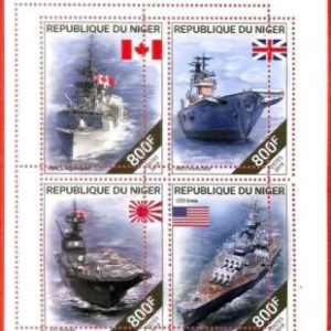 A4383 - NIGER - ERROR MIPERF, Kleinbogen: 2019, Marineschiffe, Boote, Flaggen