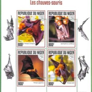 A2448 - NIGER - ERROR: MISPERF Hoja miniatura - 2019, Murciélagos