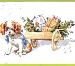 af4318 - HUNGARY - VINTAGE POSTCARD  -  ILLUSTRATED  Dogs KING CHARLES SPANIEL