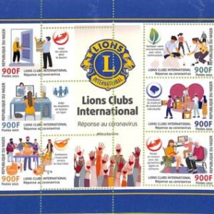 A9185 - NIGER - ERROR MISPERF Stamp Sheet -  2022 - Lions Clubs HANDS Hearts