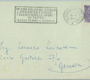 67963 - ITALY - POSTAL HISTORY -  SPECIAL POSTMARK:  CYCLING  Giro Italia 1955