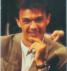 77778  - CARTOLINA D'EPOCA -  CALCIO  -  AC MILAN : Paolo Maldini   1991