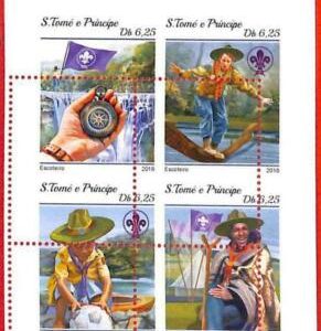 A3299- SAO TOME & PRINCIPE, ERROR MISPERF, Miniatura s: 2018, Boy Scouts,...