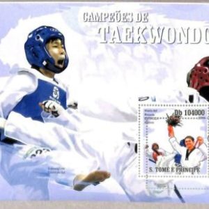 A3198 - SAO TOME & PRINCIPE, ERROR MISSPERF Souvenir s: 2009 Taekwondo, Espinoza
