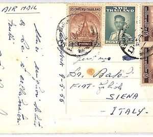ai1957 - THAILAND - Postal History - POSTCARD   to Italy   1956