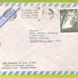 af9696 - Argentina - POSTAL HISTORY - AIRMAIL COVER - 1959, MEDICINE Blindness