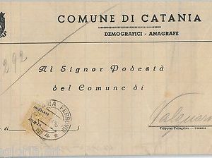 61443  - OCCUPAZIONE ALEATA SICILIA - STORIA POSTALE -  BUSTA COMUNALE 1944