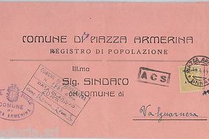 61444  - OCCUPAZIONE ALEATA SICILIA - STORIA POSTALE -  BUSTA COMUNALE 1944