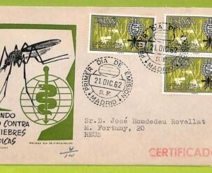 af9903 - SPAIN - POSTAL HISTORY - FDC Cover - 1962,MEDICINE Malaria