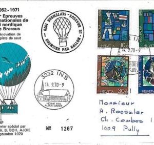 16362 - SWITZERLAND - Postal History - SPECIAL COVER : 1970 BALLOON