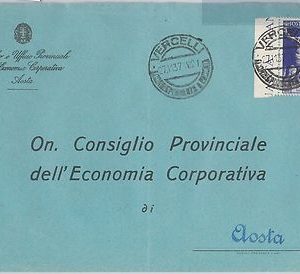 53943  ITALIA REGNO - Storia Postale: Augusto 50 centesimi ISOLATO su BUSTA 1937