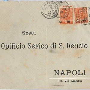 53953 - ITALIA REGNO - Storia Postale: Sass 79 x 2 su BUSTA sovrastampa spostata
