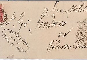 CREMONA --- ITALIA REGNO:  storia postale - BUSTA da Acquanegra Cremonese 1888