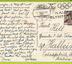 9786 - AUSTRIA - POSTAL HISTORY - POSTCARD - Olympic Game - 1936