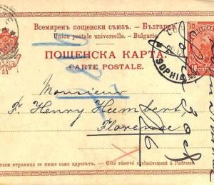 ad5850 - BULGARIA - Postal History - STATIONERY CARD  to Italy 1902