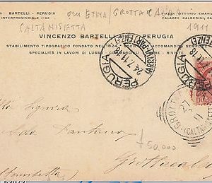 53972 - ITALIA REGNO - Storia Postale:  CARTOLINA da PERUGIA a GROTTACALDA 1911