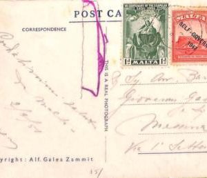 ac6747 - MALTA - Postal History - POSTCARD  to ITALY 1951