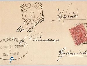 Brescia --- ITALIA REGNO:  storia postale - BUSTA / LETTERA : Bedizzole 1898